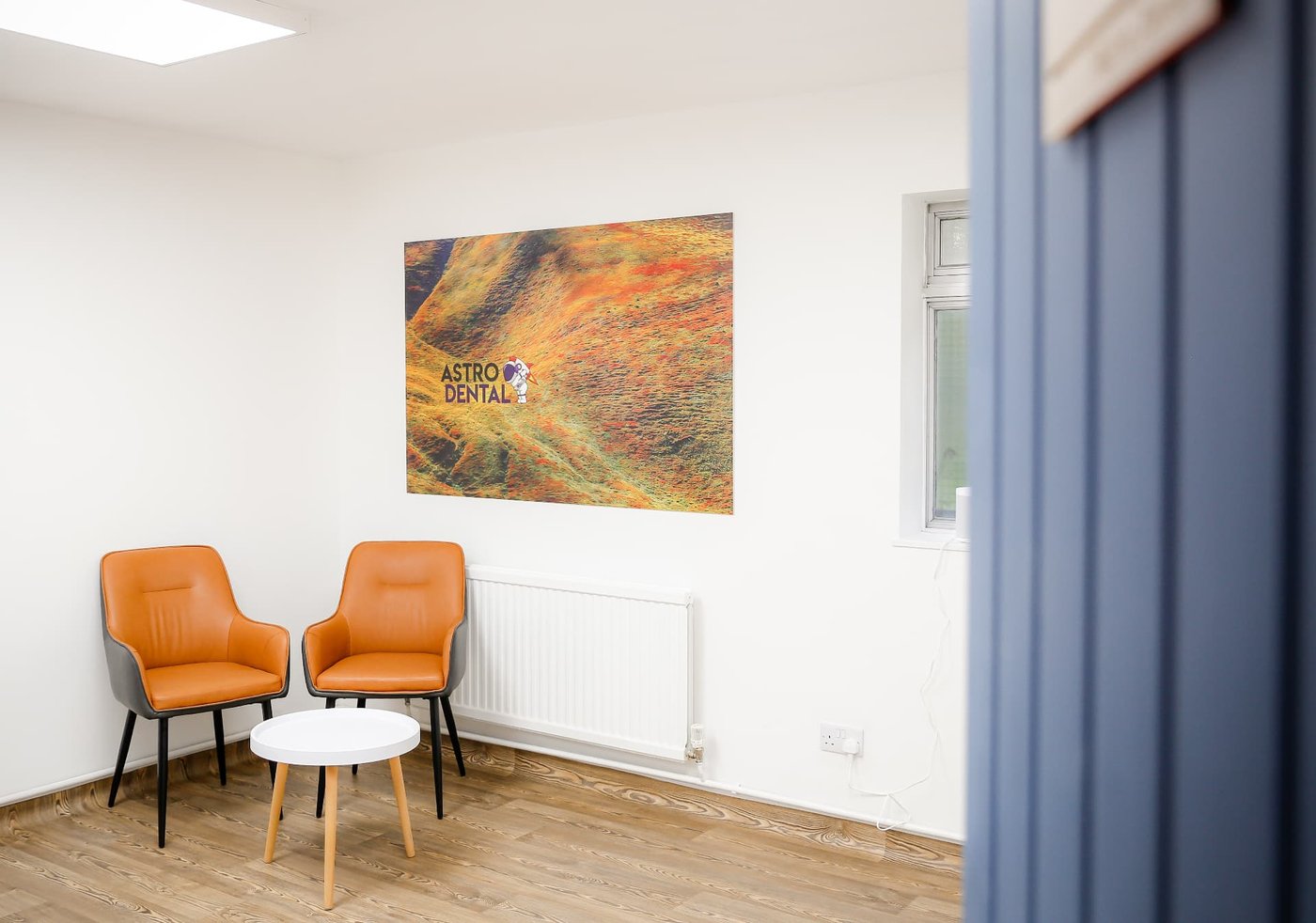 A quiet corner of the waiting area at Astro Dental