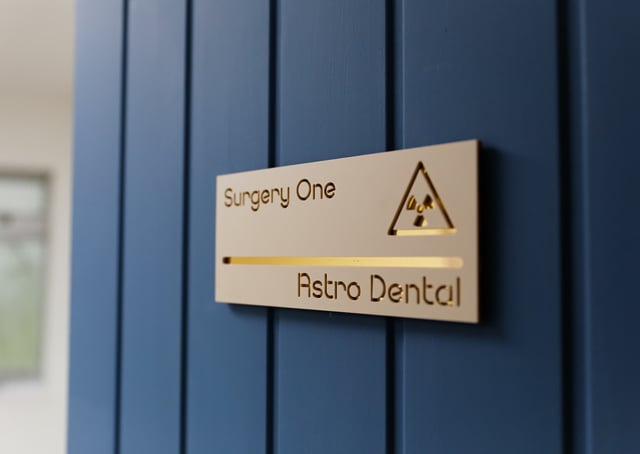The Surgery One door sign at Astro Dental